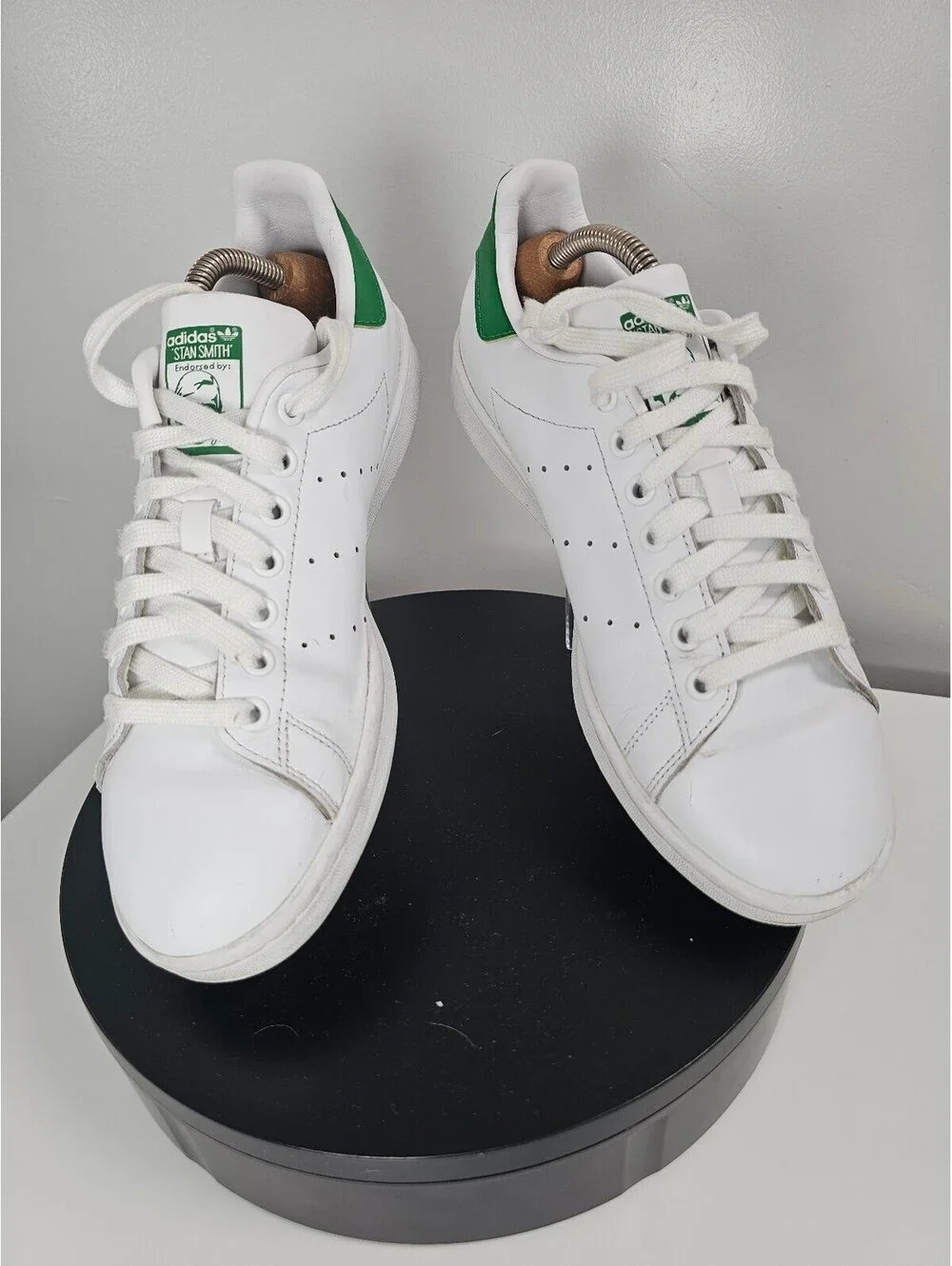 Adidas Stan Smith White and Green Leather Sneakers